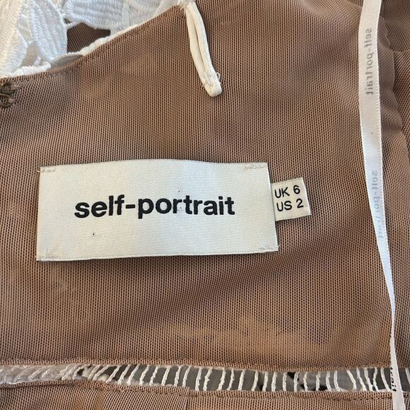 Self-Portrait Elegant White Lace Midi Dress, US2 - Picture 12 of 16